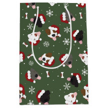 Santa Dogs on Green