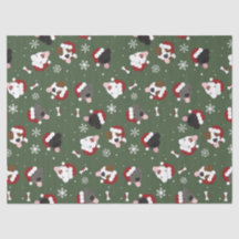 Santa Dogs on Green