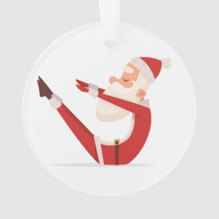 Santa Doing Yoga Ornament