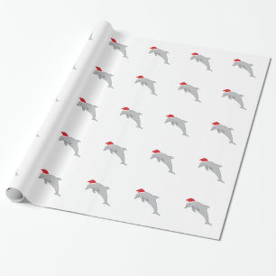 Santa Dolphin Wrapping Paper