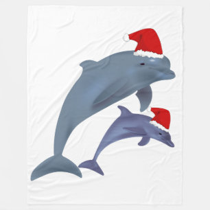 santa dolphins blanket