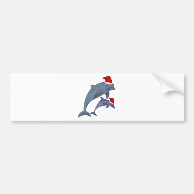 Santa Dolphins Bumper Sticker (Front)