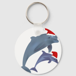 santa dolphins keychain