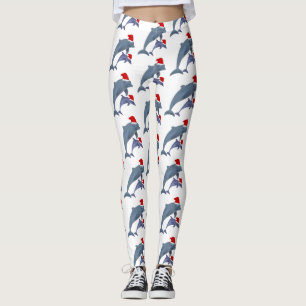 santa dolphins leggings