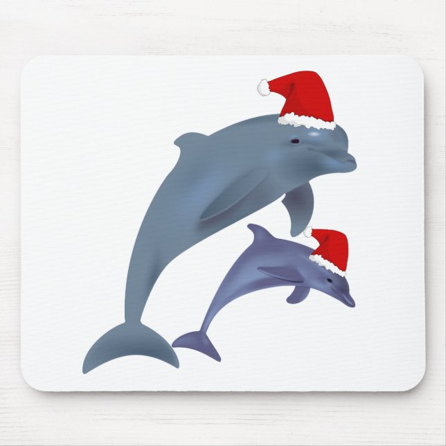 santa dolphins mouse pad (Front)