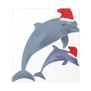 santa dolphins notepad