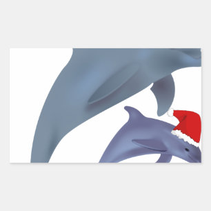 santa dolphins sticker