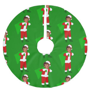 santa donald trump funny christmas  brushed polyester tree skirt
