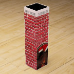 Santa down the chimney  wine box<br><div class="desc">Santa squeezing down a brick chimney. To make it a fun child friendly fill the box with candy or small toys</div>