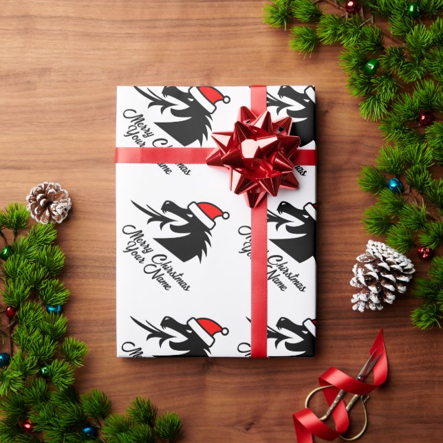Santa dragon custom Christmas wrapping paper (Holiday Gift)