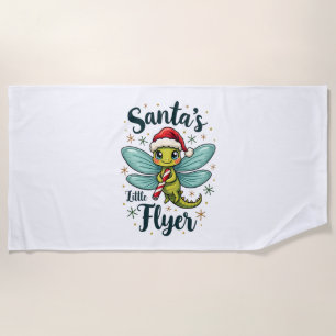 Santa Dragonfly Beach Towel