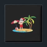 Santa Drinking Christmas In July Cool Summer Tropi Magnet<br><div class="desc">Santa Drinking Christmas In July Cool Summer Tropical Beach</div>