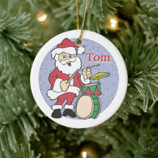 Santa Drummer Christmas Ornament