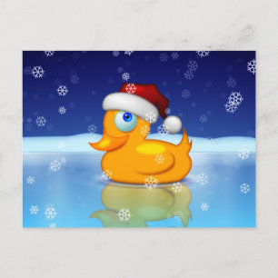 Santa Duck Holiday Postcard
