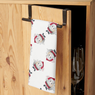 Santa Egg Christmas Kitchen Towel