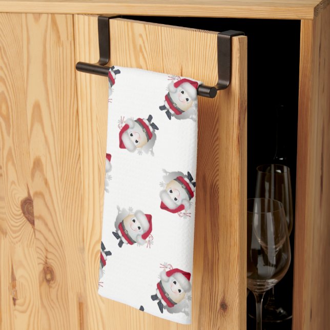Santa Egg Christmas Kitchen Towel (Thirds Fold)