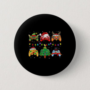 Santa Elf Gaming Controllers Snowman Boys Kids 2 Inch Round Button