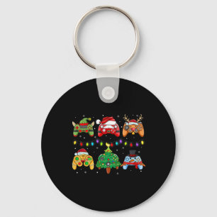 Santa Elf Gaming Controllers Snowman Boys Kids Keychain