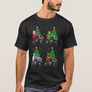 Santa Elf Reindeer Snowman Riding Monster Truck Ch T-Shirt