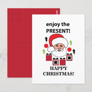 Santa Enjoy The Present Happy Christmas Santa Postcard