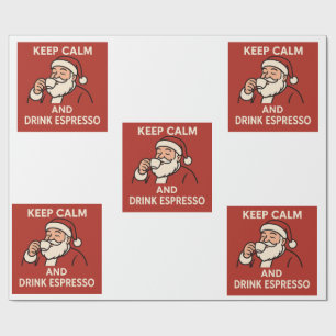 Santa Espresso Wrapping Paper