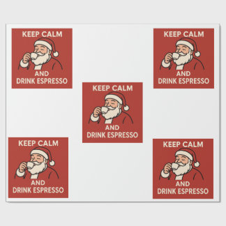 Santa Espresso Wrapping Paper