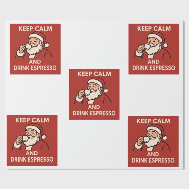 Santa Espresso Wrapping Paper (Flat)