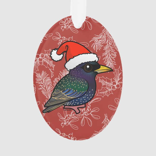 Santa European Starling Ornament (Back)
