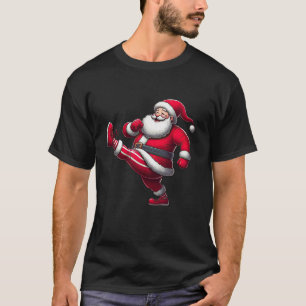 Santa Exercising Gym Fitness Workout Christmas T-Shirt
