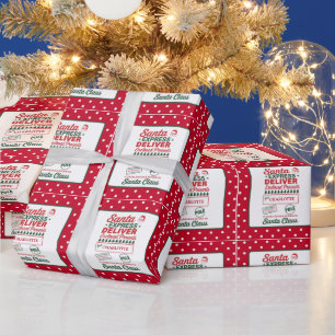 Santa Express Delivery Christmas Dotted Wrapping Paper