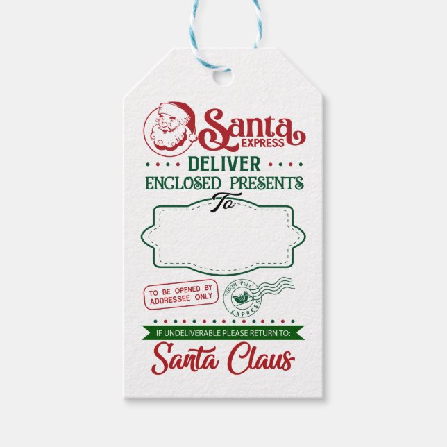 Santa Express Delivery Gift Tags (Front)