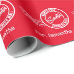 Santa express mail North Pole delivery red white Wrapping Paper<br><div class="desc">For more advanced customization of this design,  simply select the "Customize It" button above!</div>