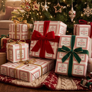 Santa Express Reindeer express delivery plaid Wrapping Paper