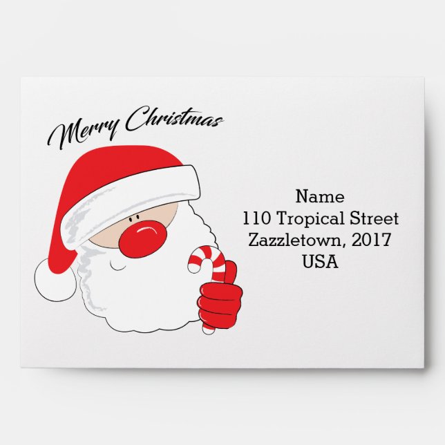 Santa Face - black text. Envelopes (Front)