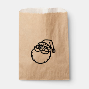 Santa Face Christmas Holiday Favour Treat Bag