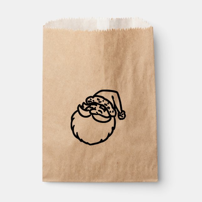 Santa Face Christmas Holiday Favour Treat Favour Bag (Front)