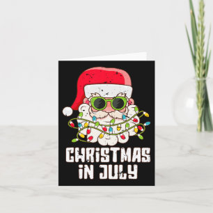 Santa Face Christmas In July Vintage Sungles Beach Card