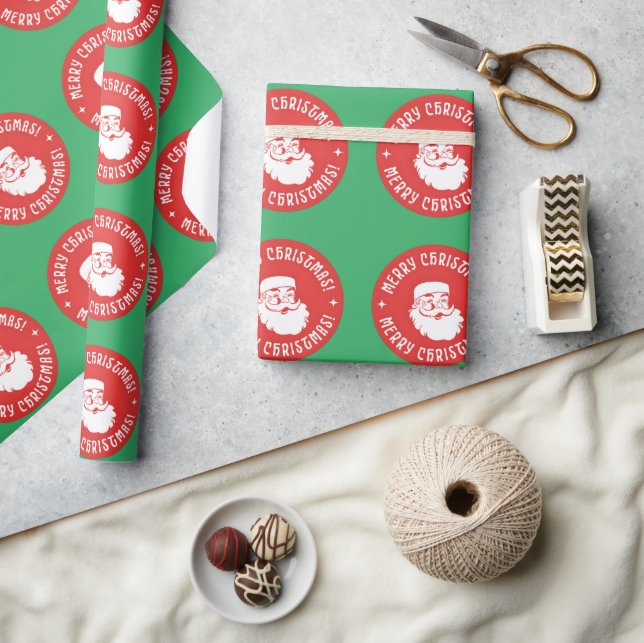 Santa Face Christmas  Wrapping Paper (Crafts)