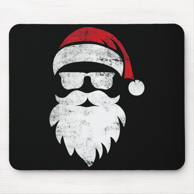 Santa Face Hipster Style Funny Christmas Pajamas  Mouse Pad (Front)