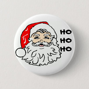 Santa face, HOHOHO 2 Inch Round Button