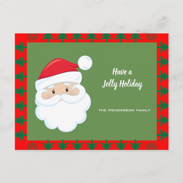 Santa Face Holiday Postcard (Front)