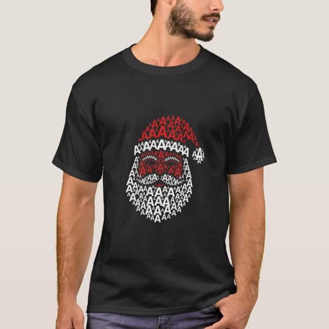 Santa Face Made of Letter A – T-Shirt (Front)