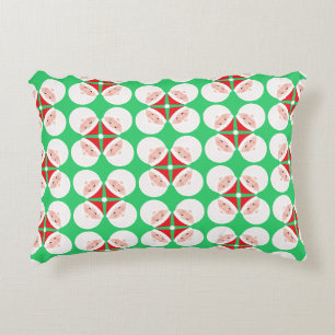 Santa Face Pattern Accent Pillow