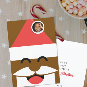 Santa Face Photo Christmas  Holiday Card
