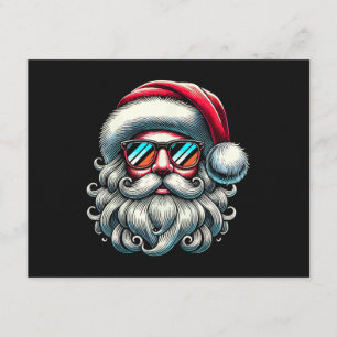Santa Face Retro Sunglasses Christmas Enclosure Card