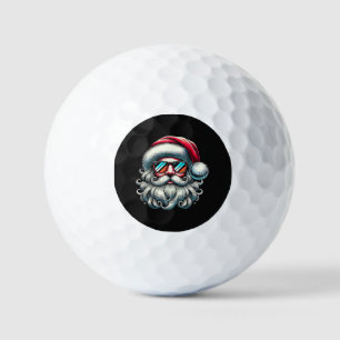 Santa Face Retro Sunglasses Christmas Golf Balls