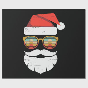 Santa Face Retro Sunglasses Christmas Xmas  Wrapping Paper