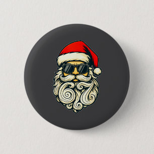 Santa Face Retro Sungles 6 7 Christmas 67 Santa Si 2 Inch Round Button