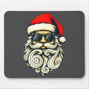 Santa Face Retro Sungles 6 7 Christmas 67 Santa Si Mouse Pad