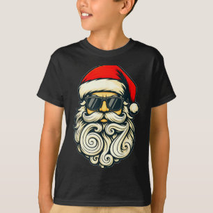 Santa Face Retro Sungles 6 7 Christmas 67 Santa Si T-Shirt